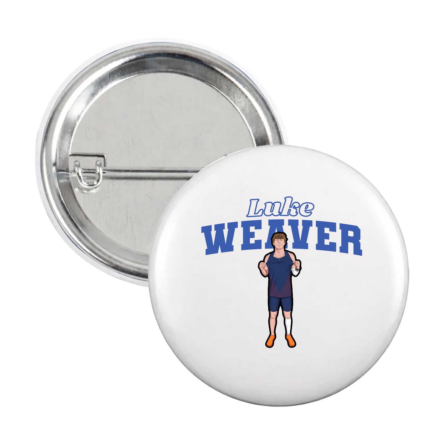 Game Day Button — Name Arch in White