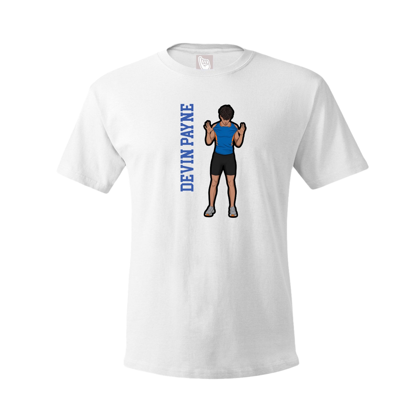 Youth Tee — Name Vertical in White