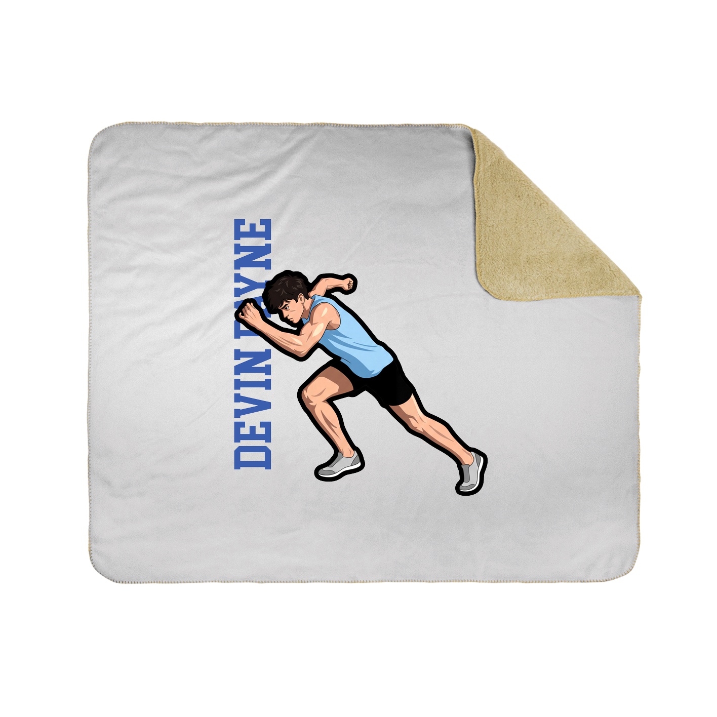 Throw Blanket — Name Vertical in White