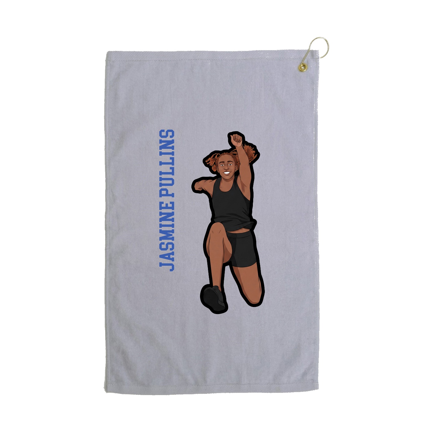 Golf Towel — Name Vertical in Grey