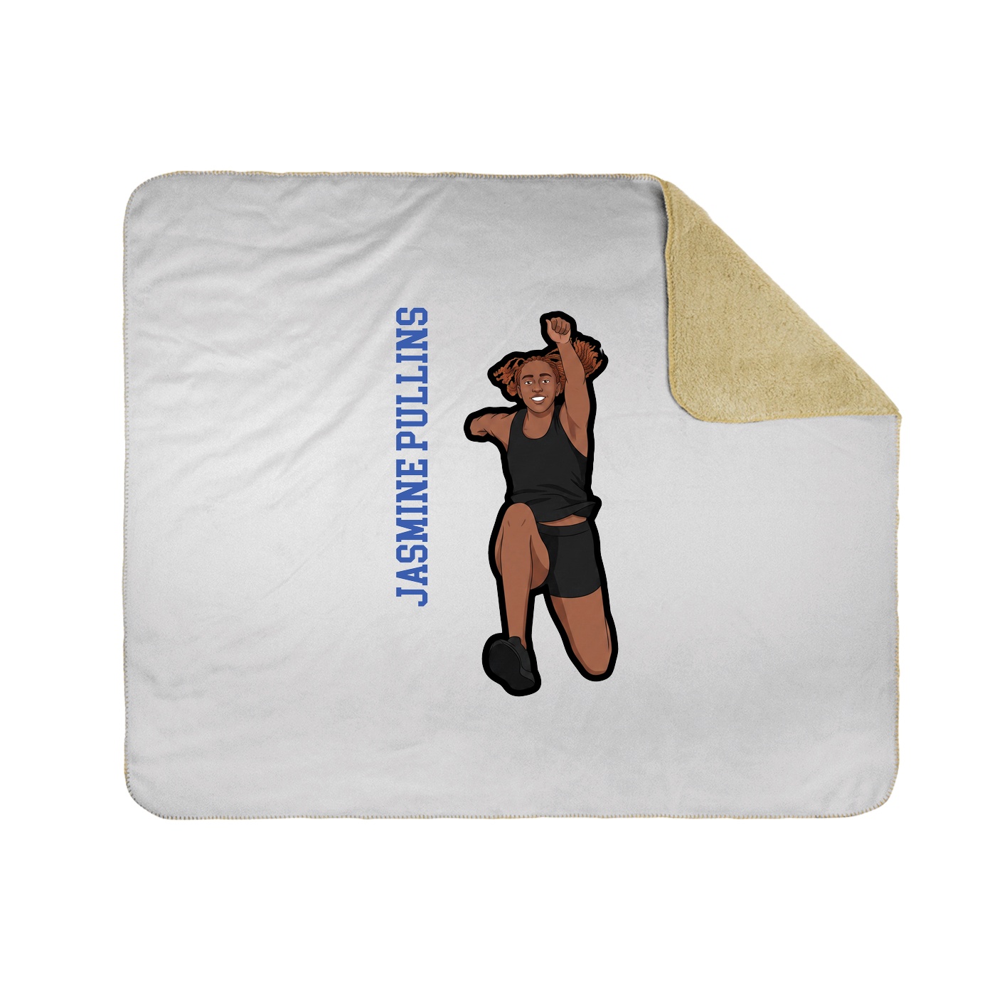 Throw Blanket — Name Vertical in White