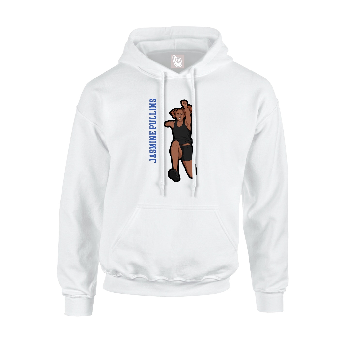 Hoodie — Name Vertical in White
