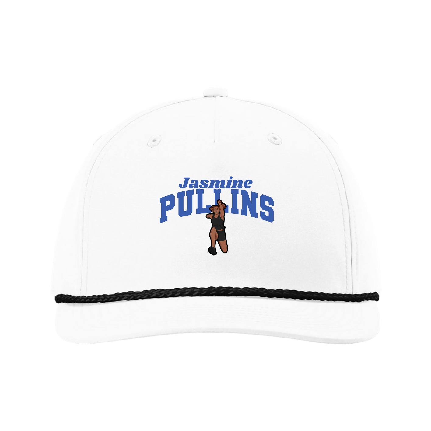Five-Panel Classic Rope Cap — Signature Arch in White