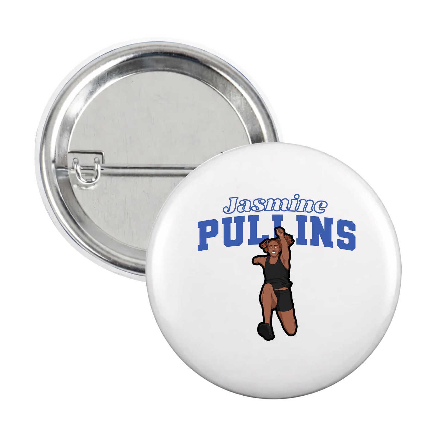 Game Day Button — Name Arch in White