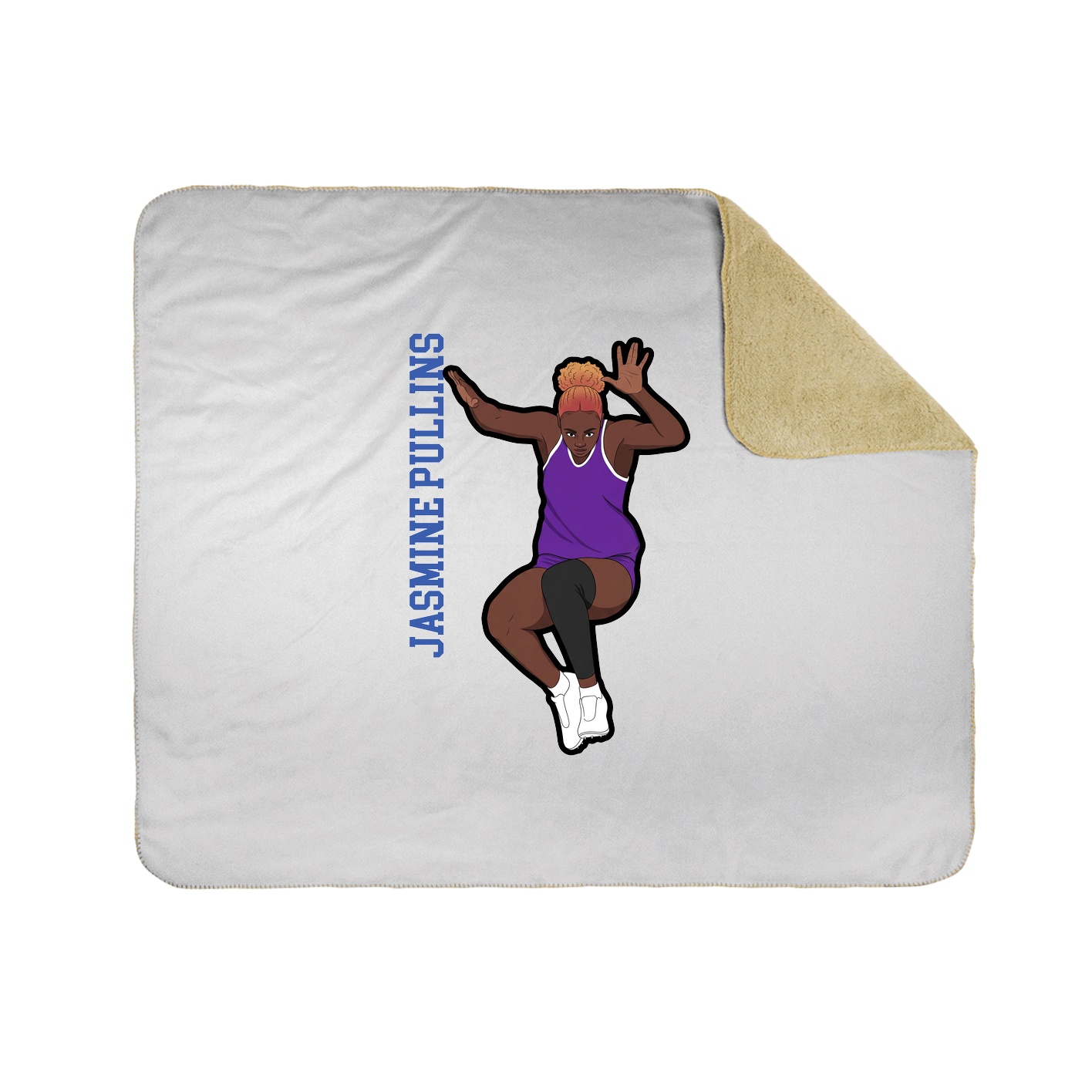 Throw Blanket — Name Vertical in White
