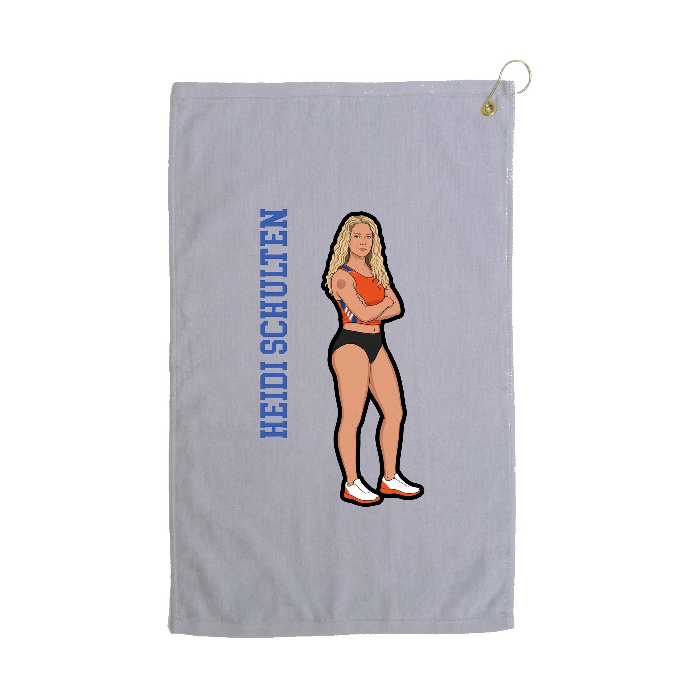 Golf Towel — Name Vertical in Grey