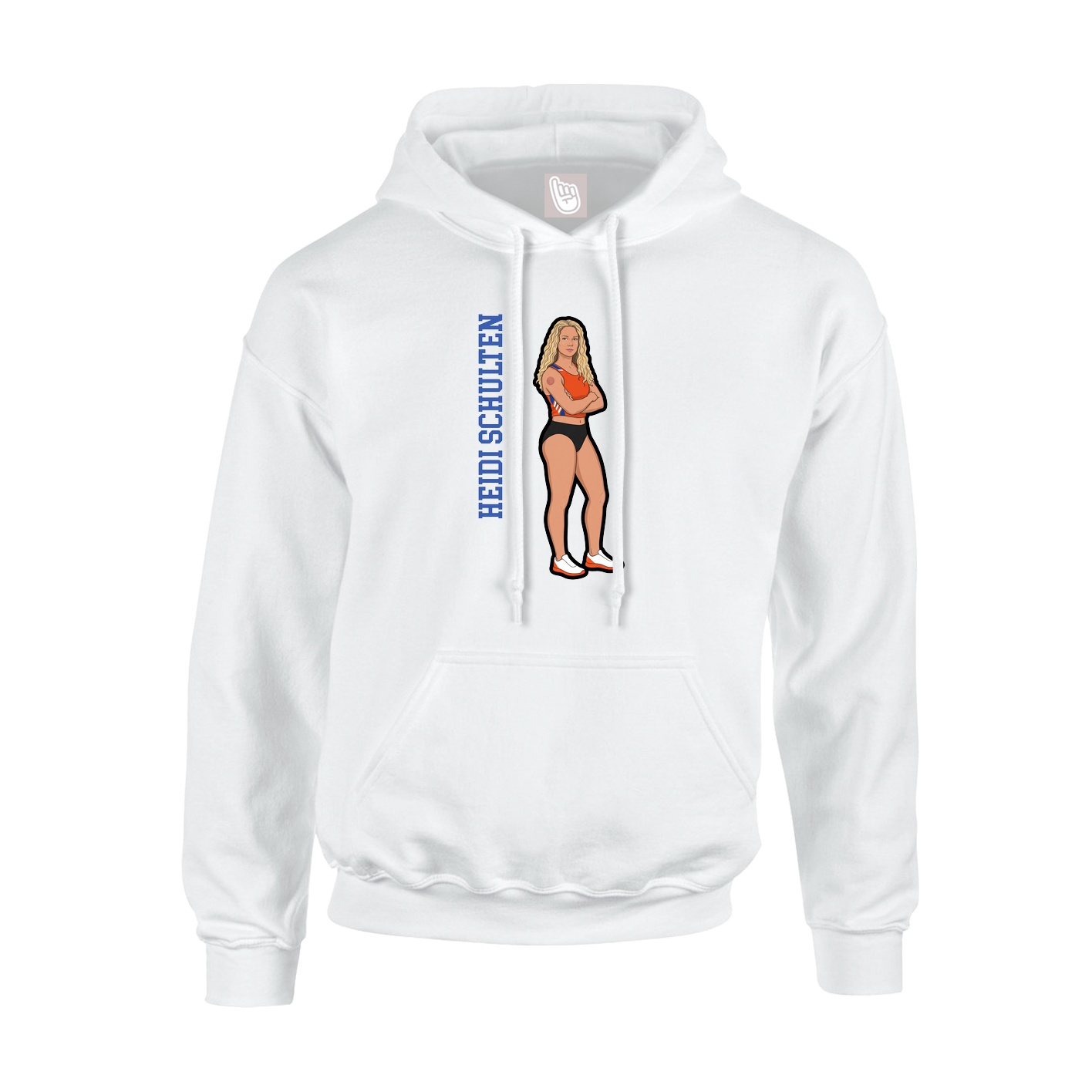 Youth Hoodie — Name Vertical in White