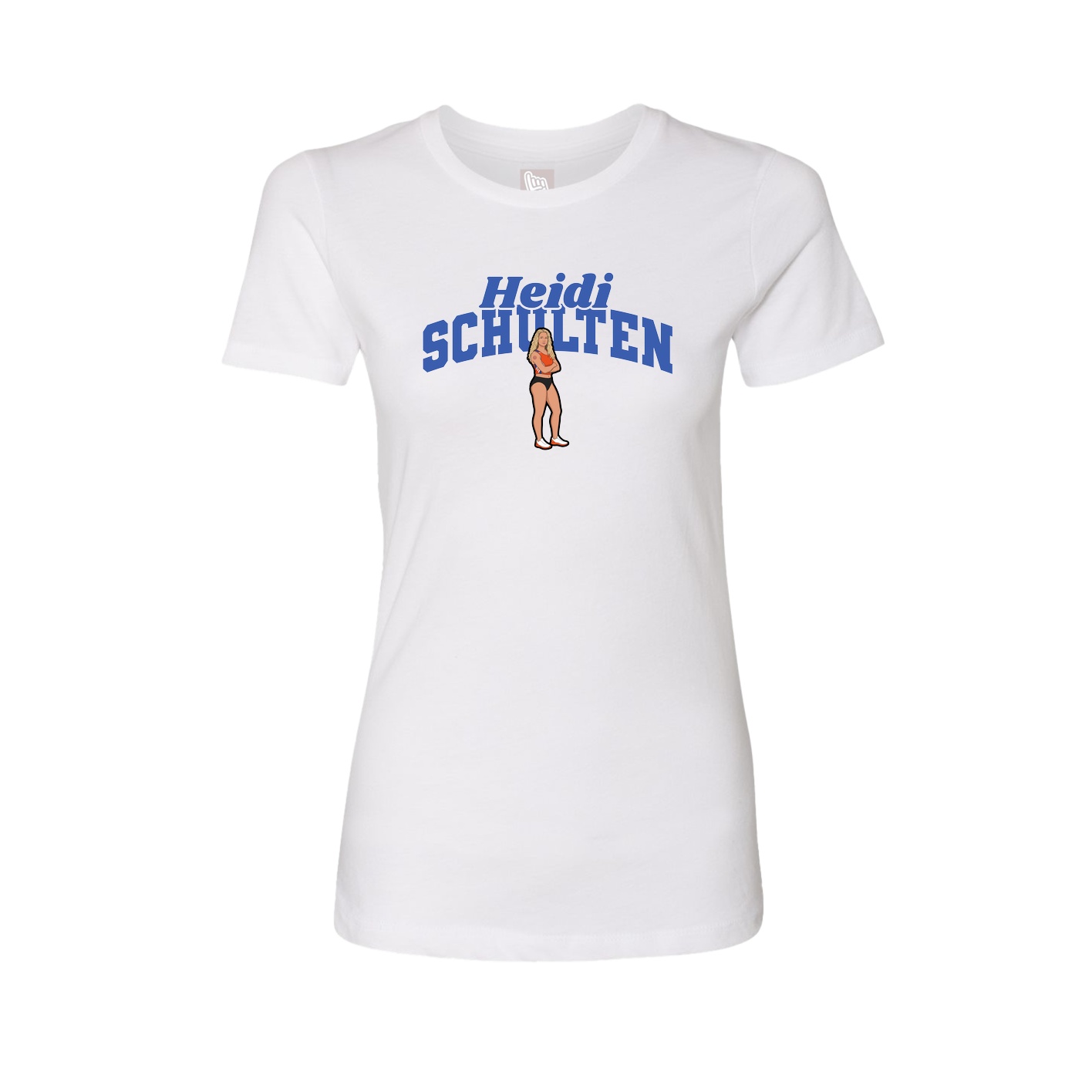 Fitted Women's Tee — Signature Arch in White