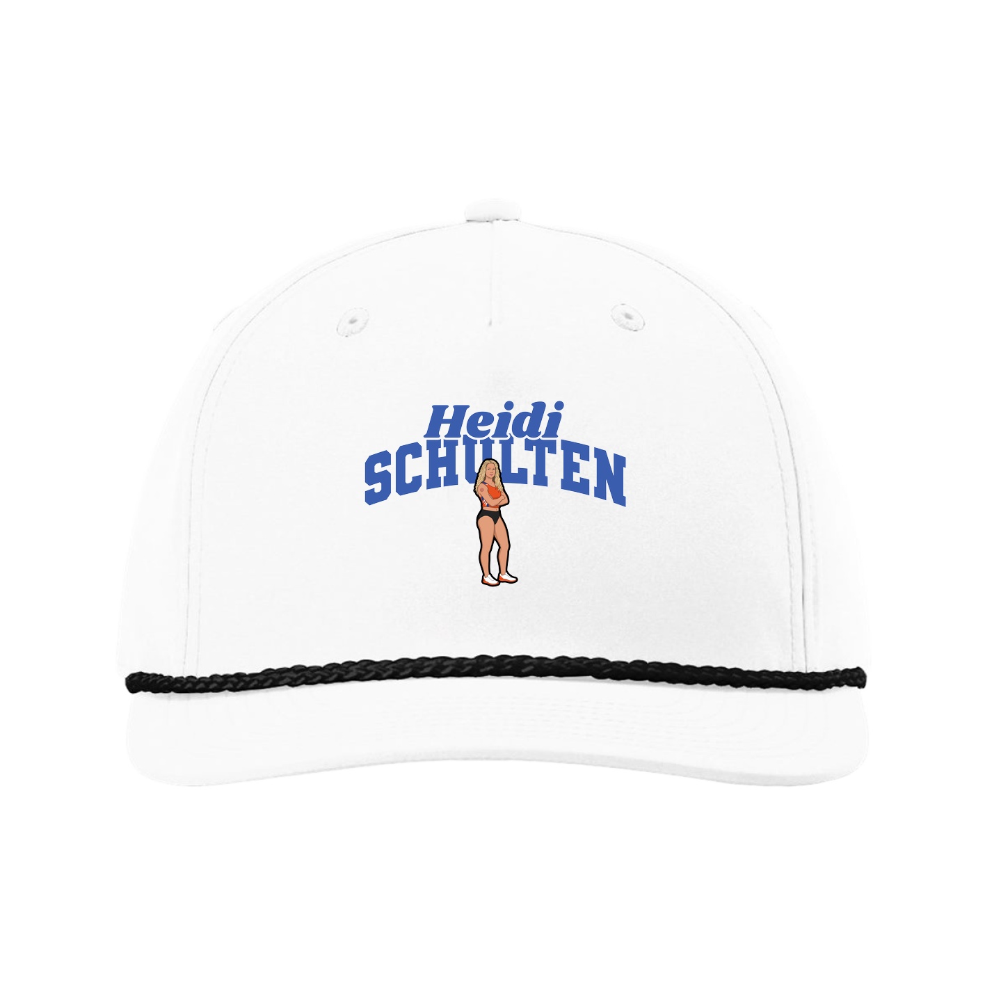 Five-Panel Classic Rope Cap — Signature Arch in White