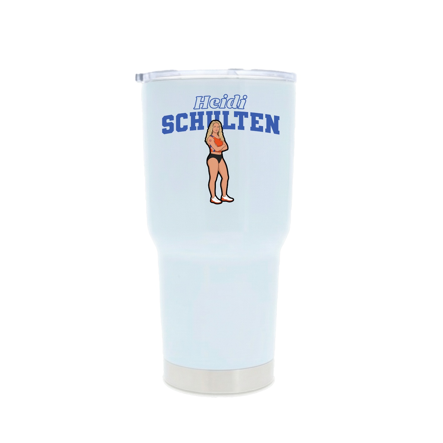 30oz Stainless Steel Tumbler — Name Arch in White