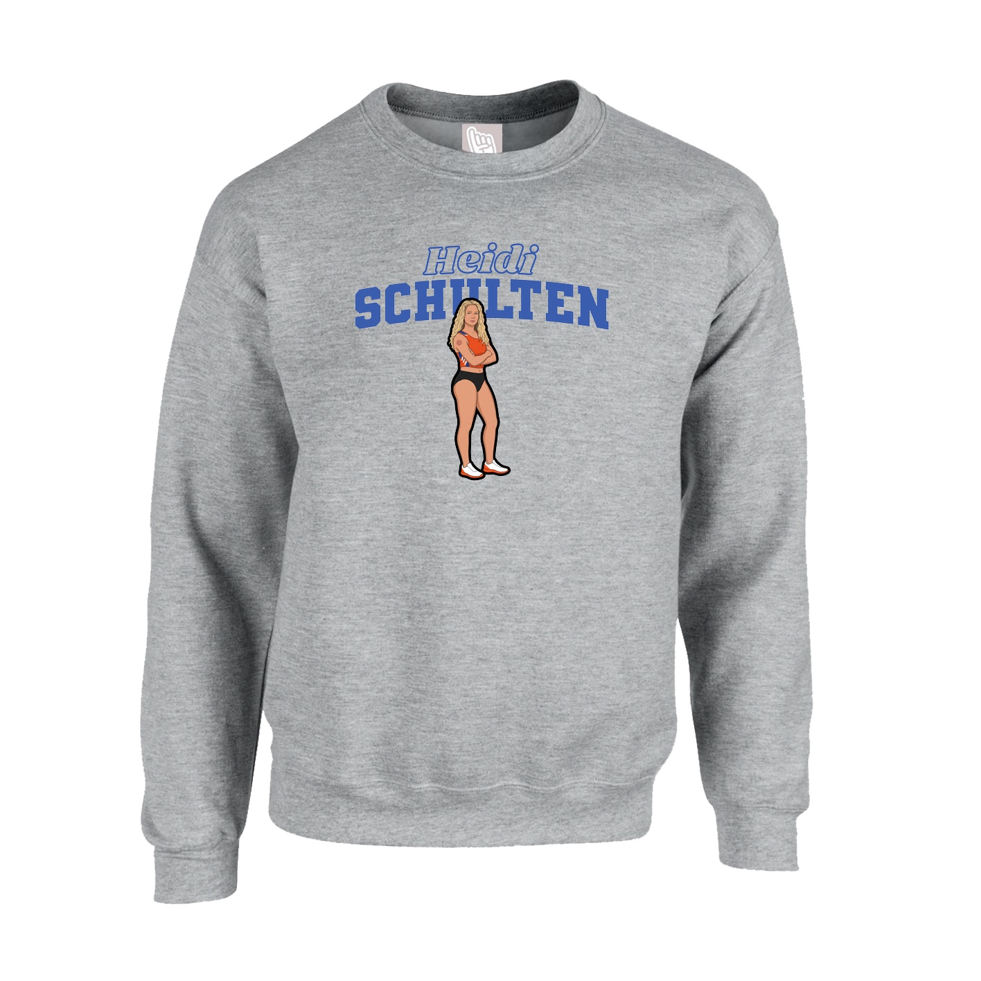 Fleece Crew — Name Arch in Grey