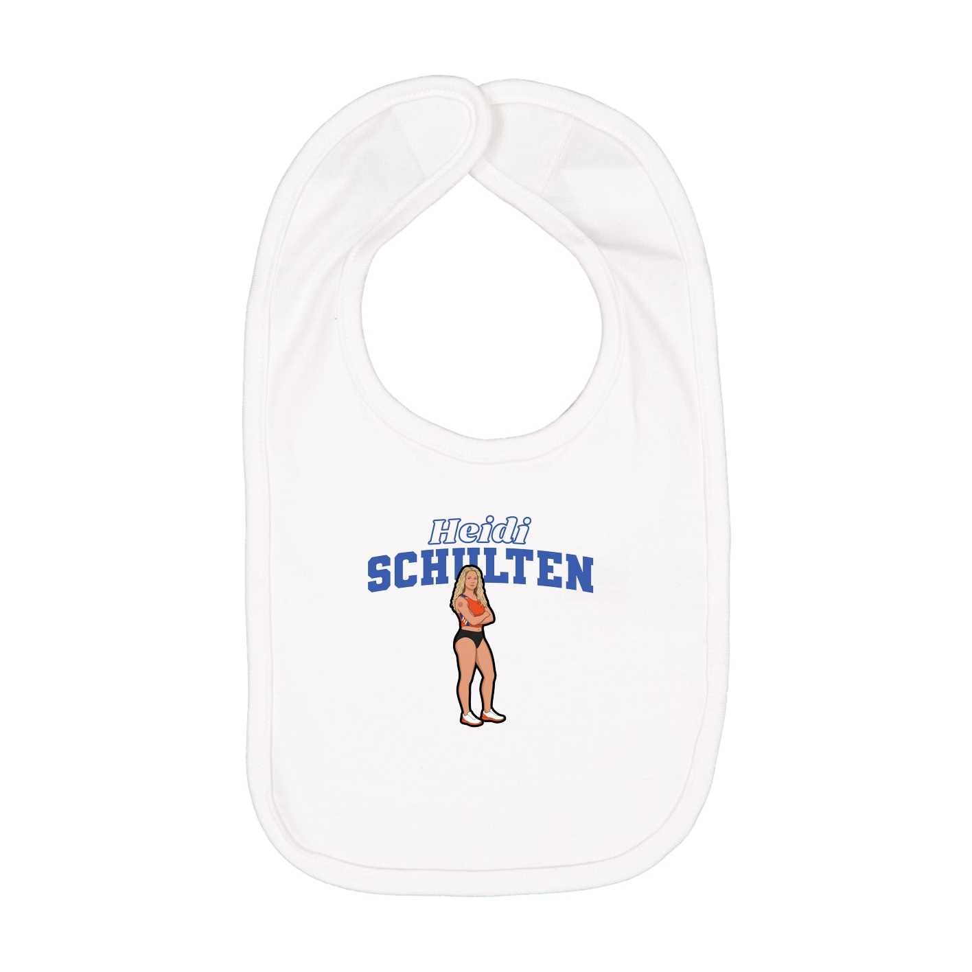 Infant Bib — Name Arch in White