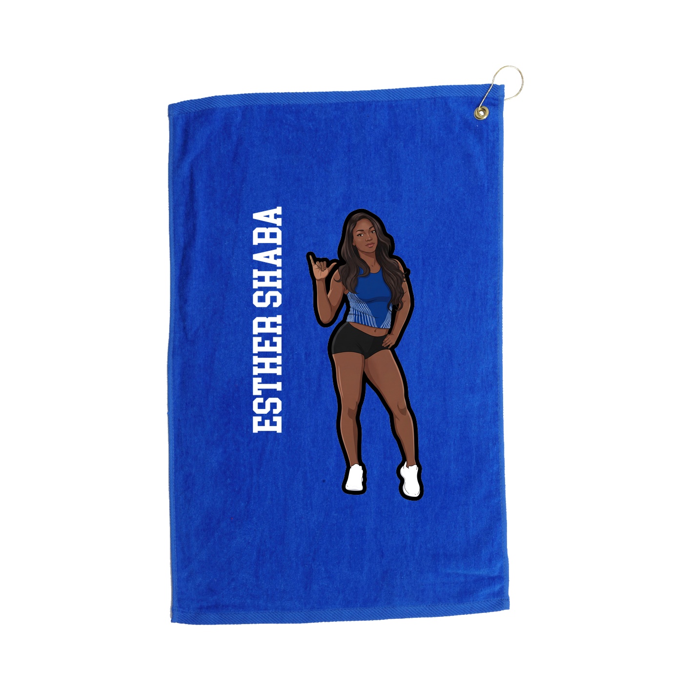 Golf Towel — Name Vertical in Royal