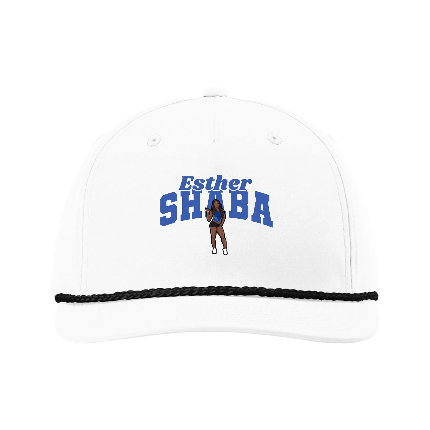 Five-Panel Classic Rope Cap — Signature Arch in White