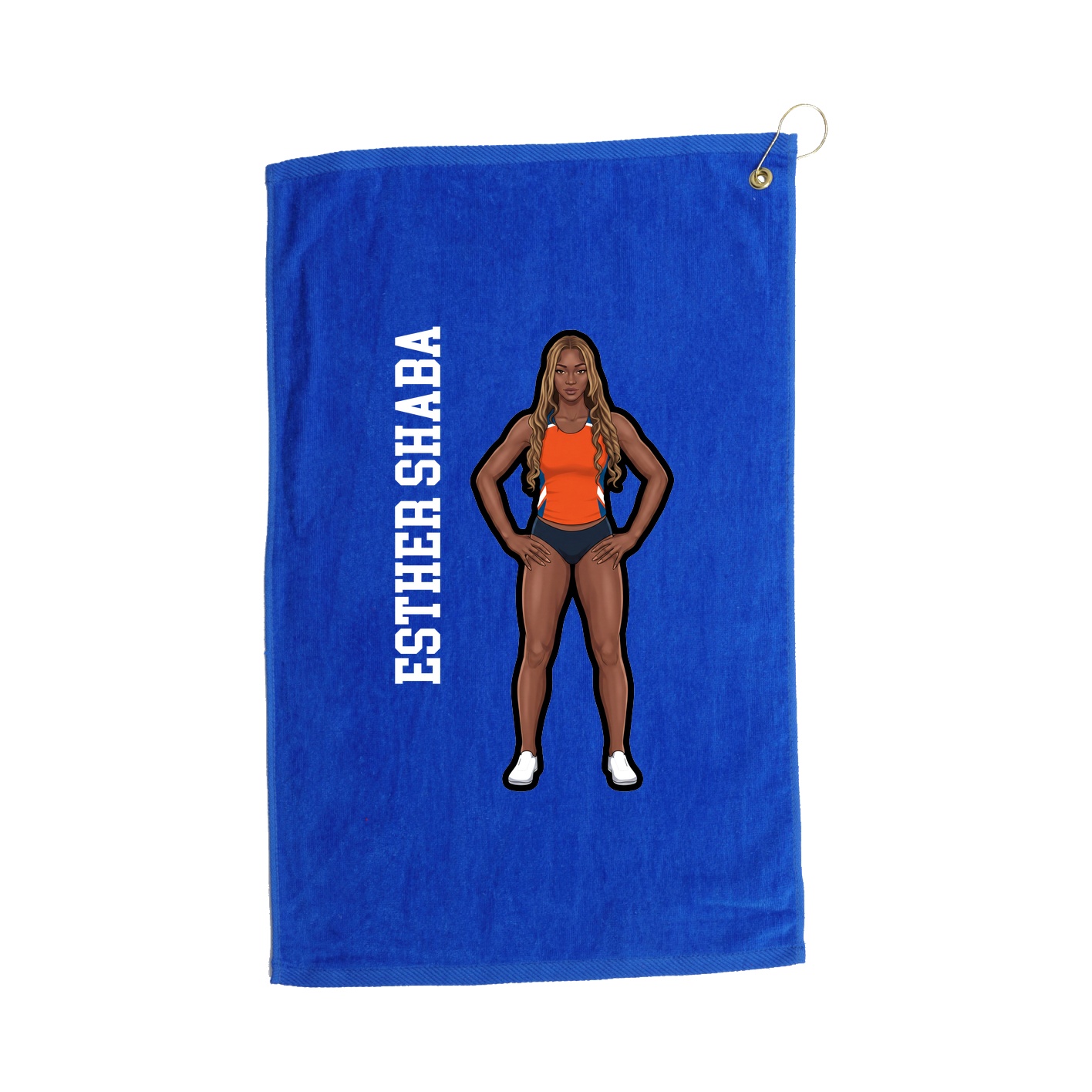Golf Towel — Name Vertical in Royal