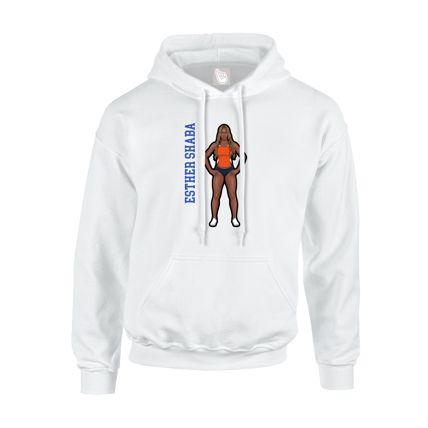Youth Hoodie — Name Vertical in White