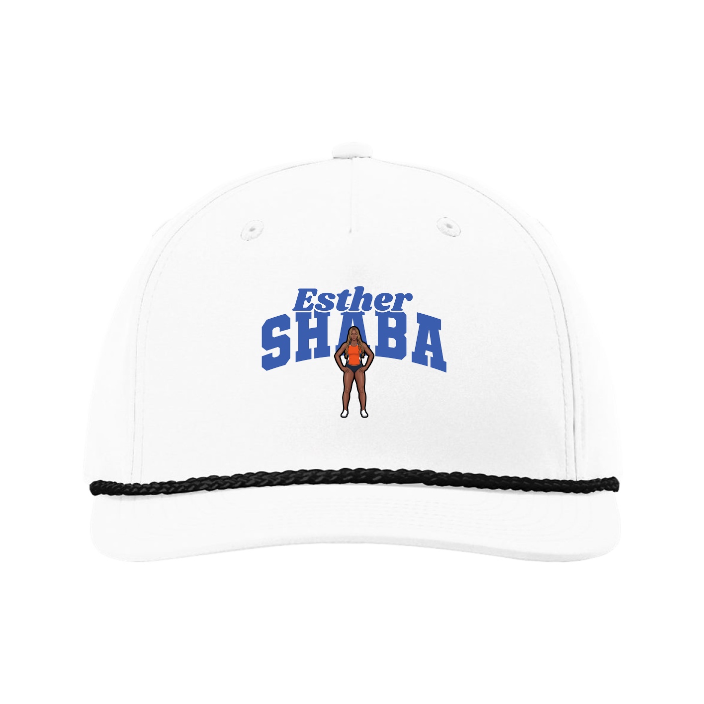 Five-Panel Classic Rope Cap — Signature Arch in White