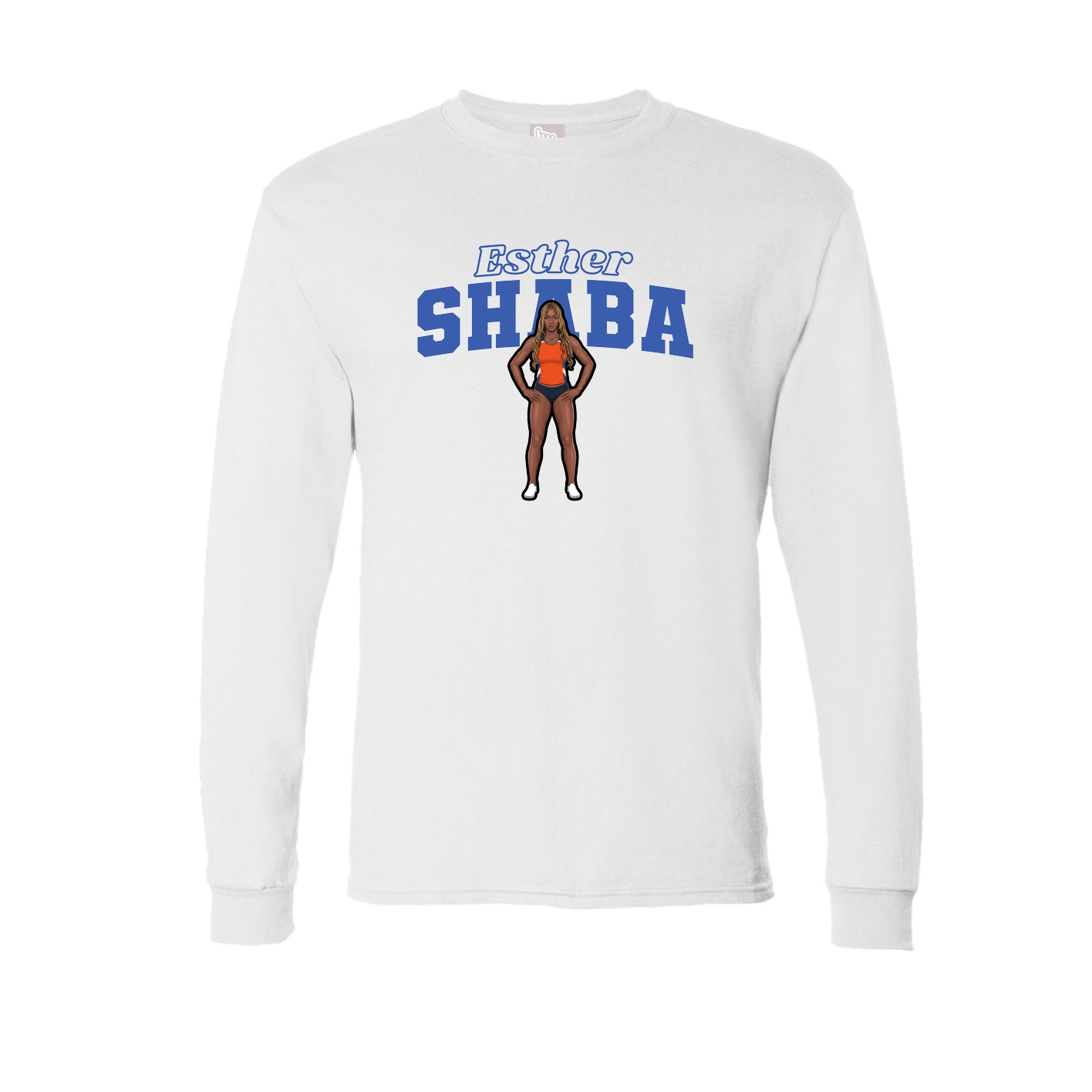 Long Sleeve Tee — Name Arch in White