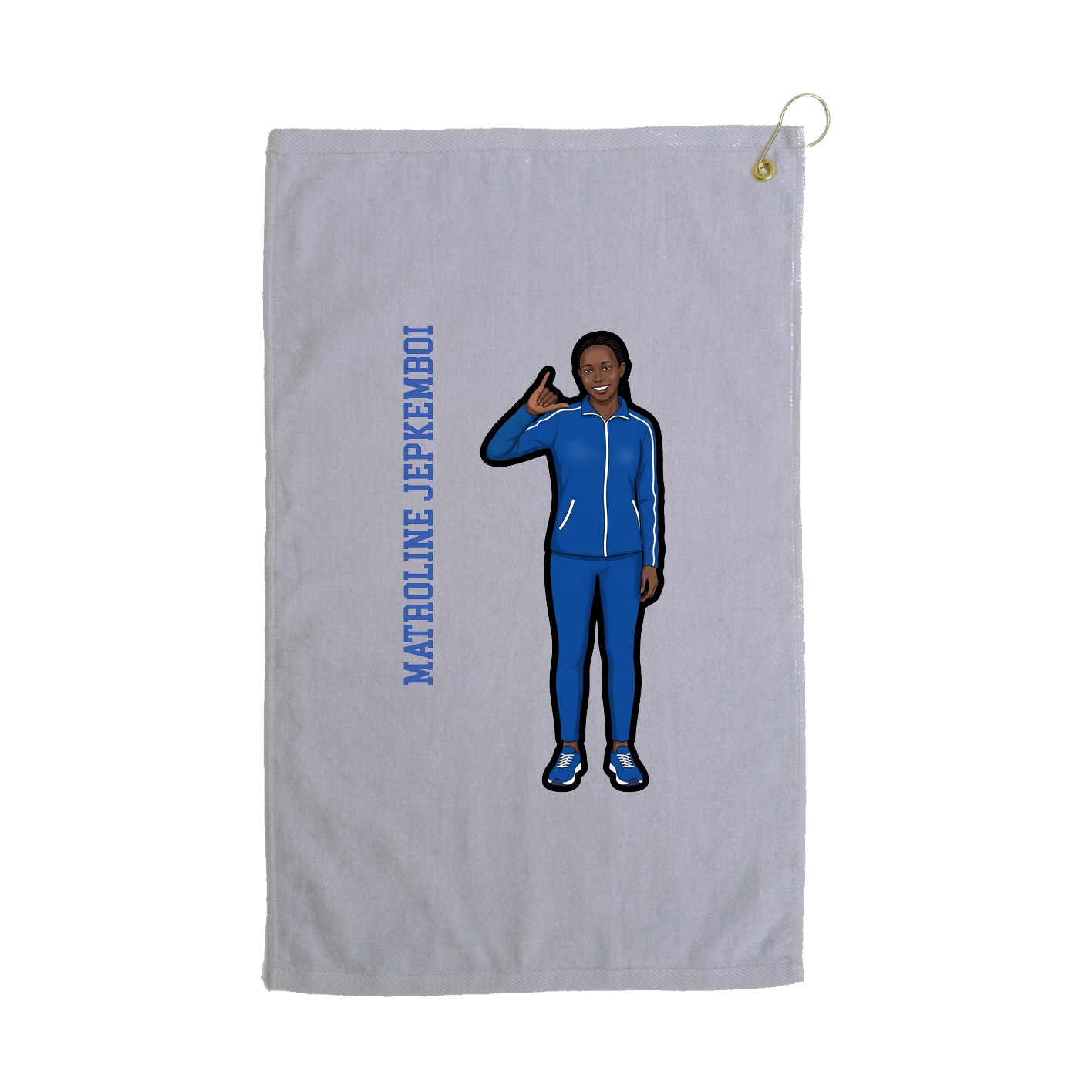 Golf Towel — Name Vertical in Grey