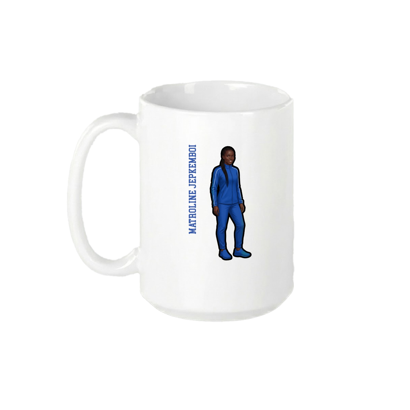 15oz Coffee Mug — Name Vertical in White