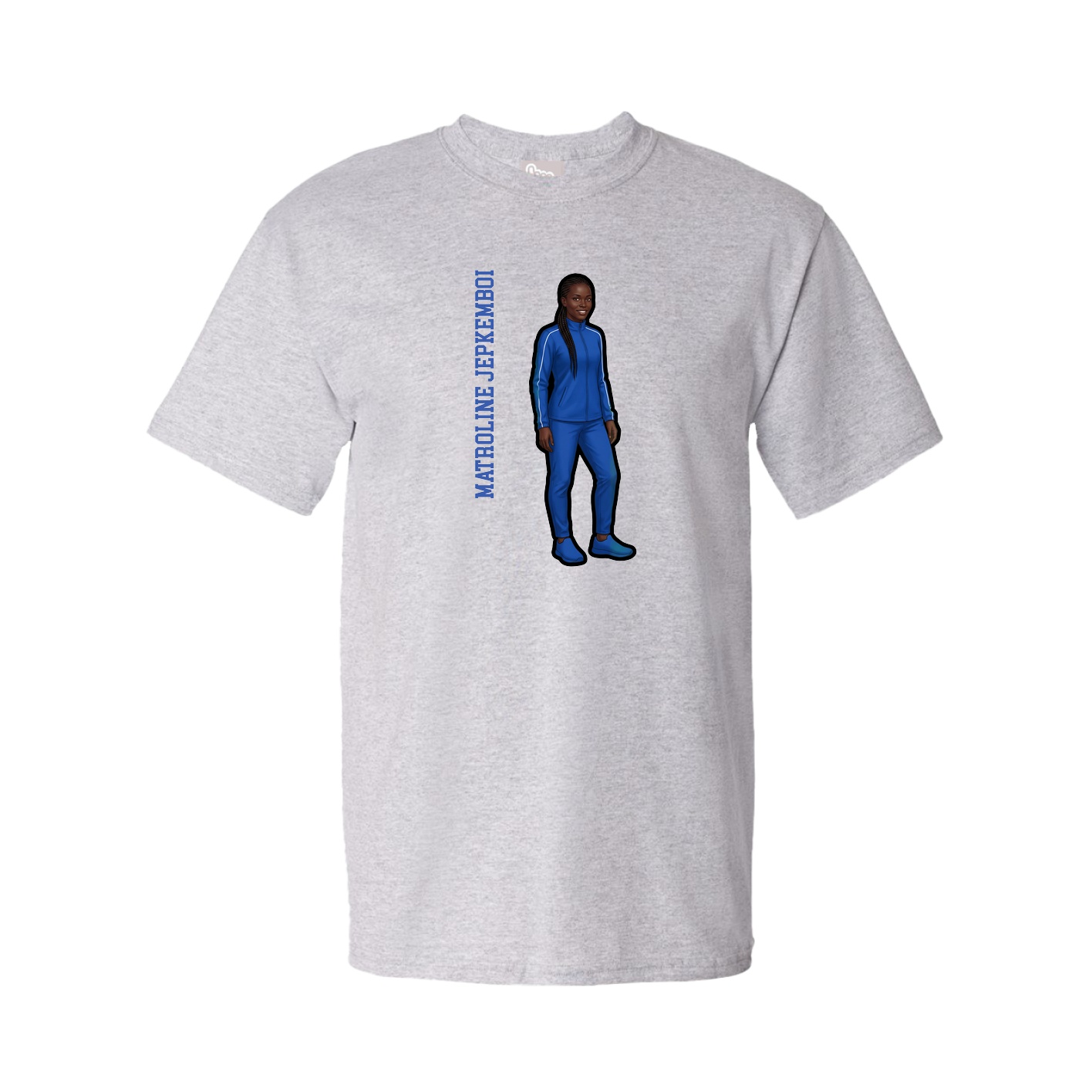 Youth Tee — Name Vertical in Grey