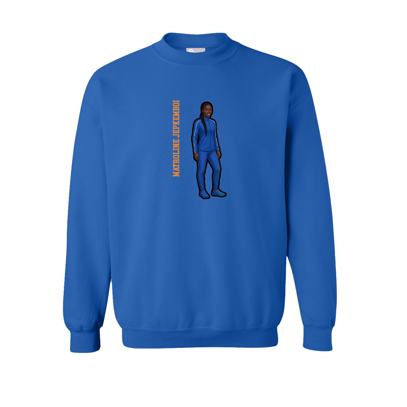 Fleece Crew — Name Vertical in Royal