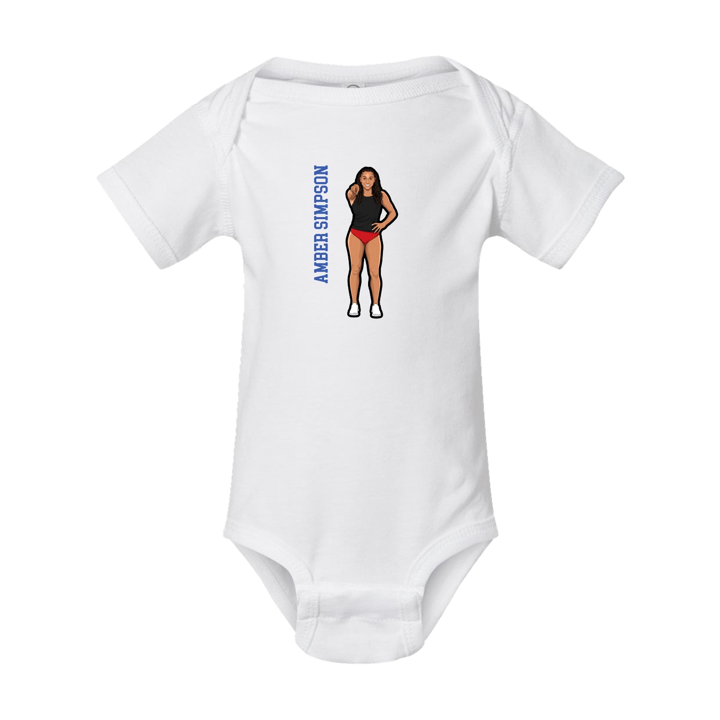 Baby Onesie — Name Vertical in White