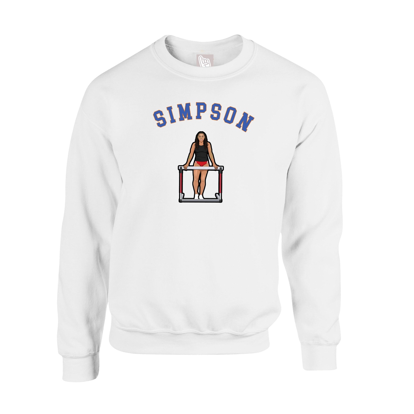Fleece Crew — Shirsey Arch in White