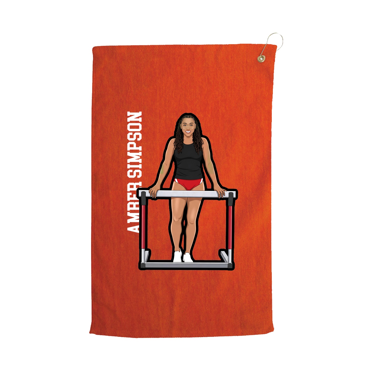 Golf Towel — Name Vertical in Orange