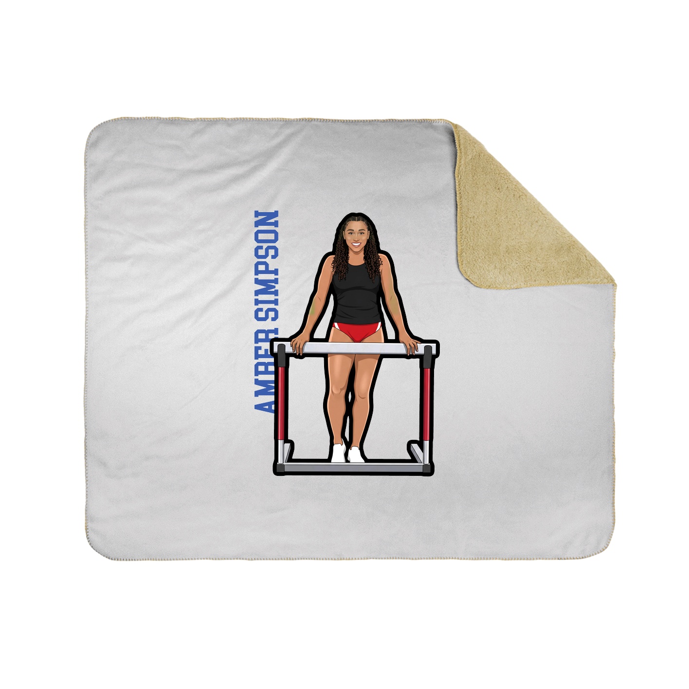 Throw Blanket — Name Vertical in White