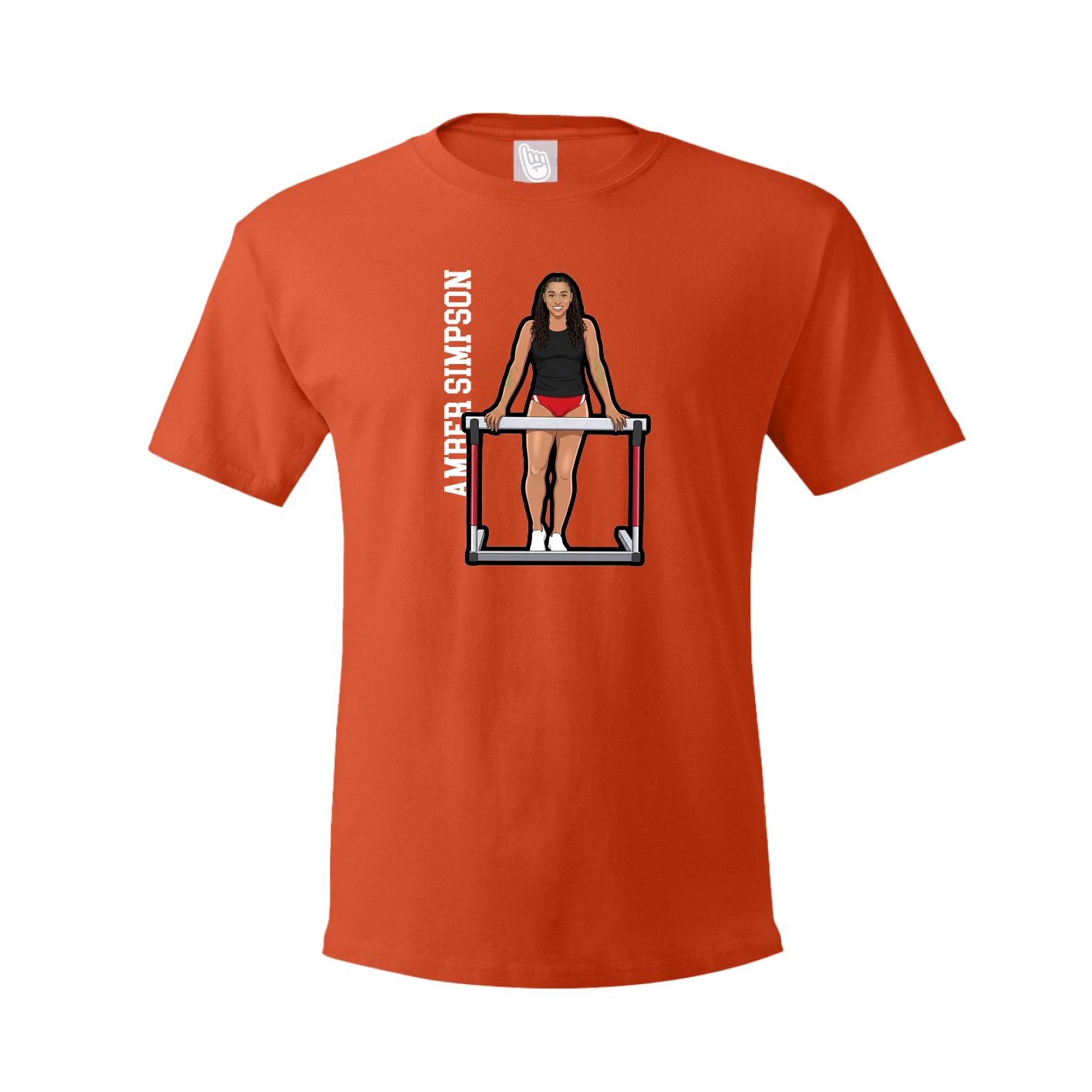 Tee — Name Vertical in Orange