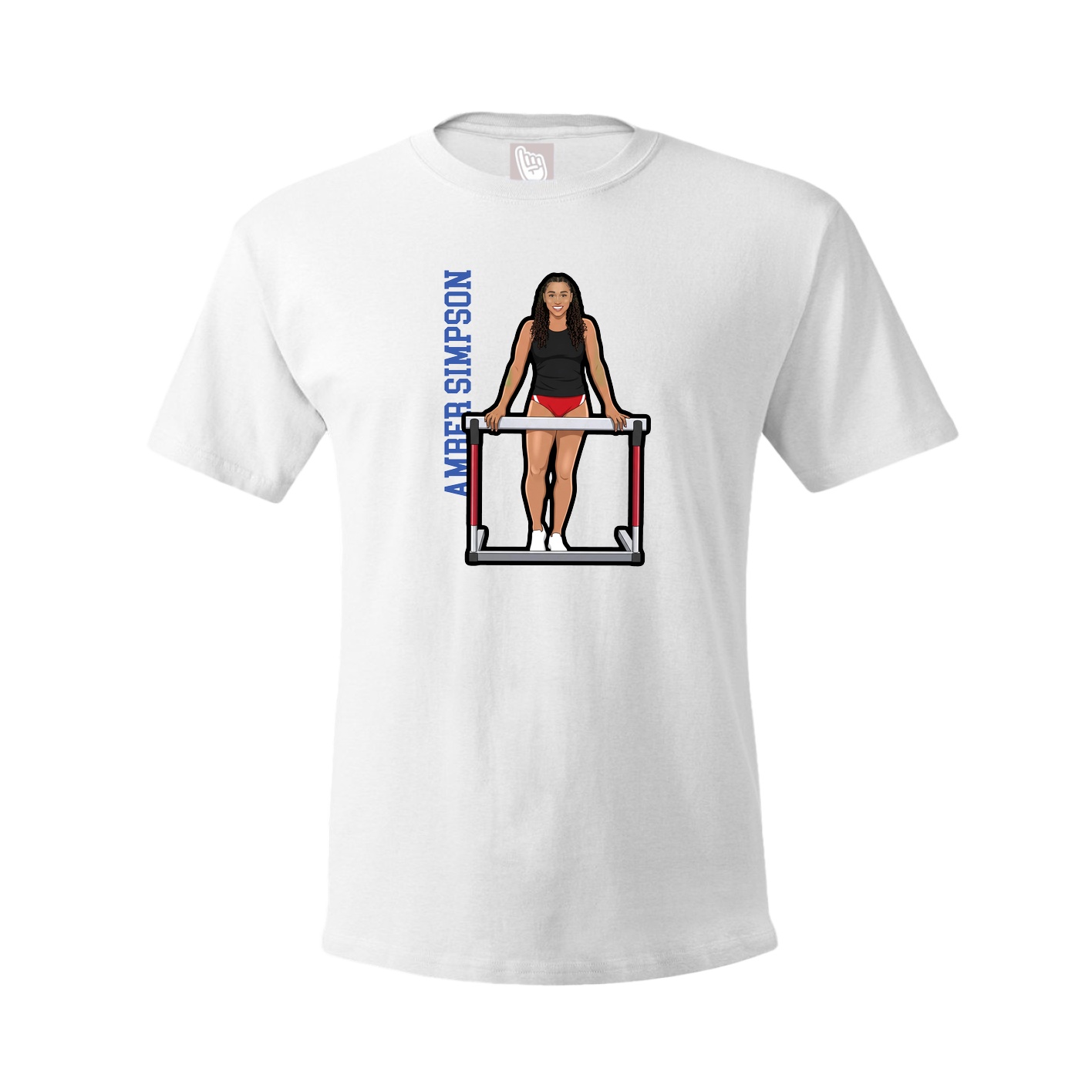 Youth Tee — Name Vertical in White