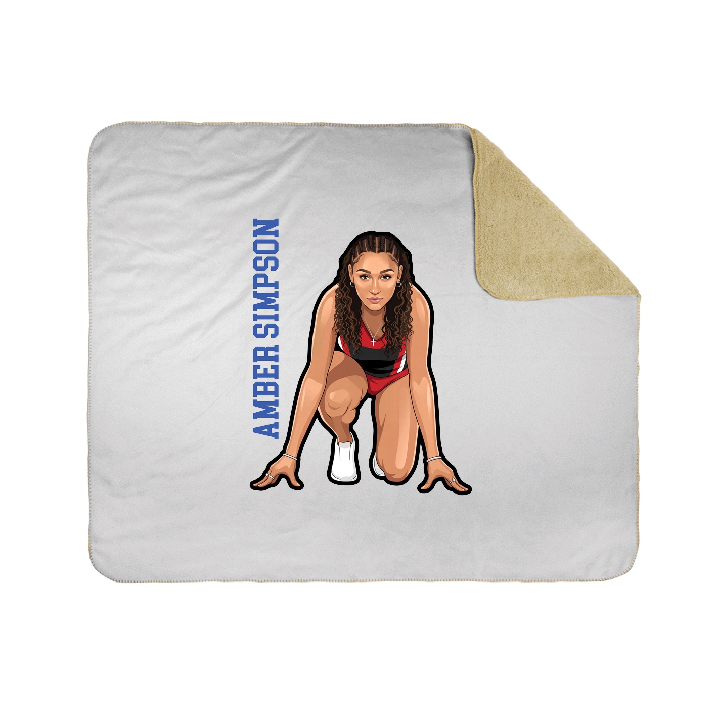 Throw Blanket — Name Vertical in White