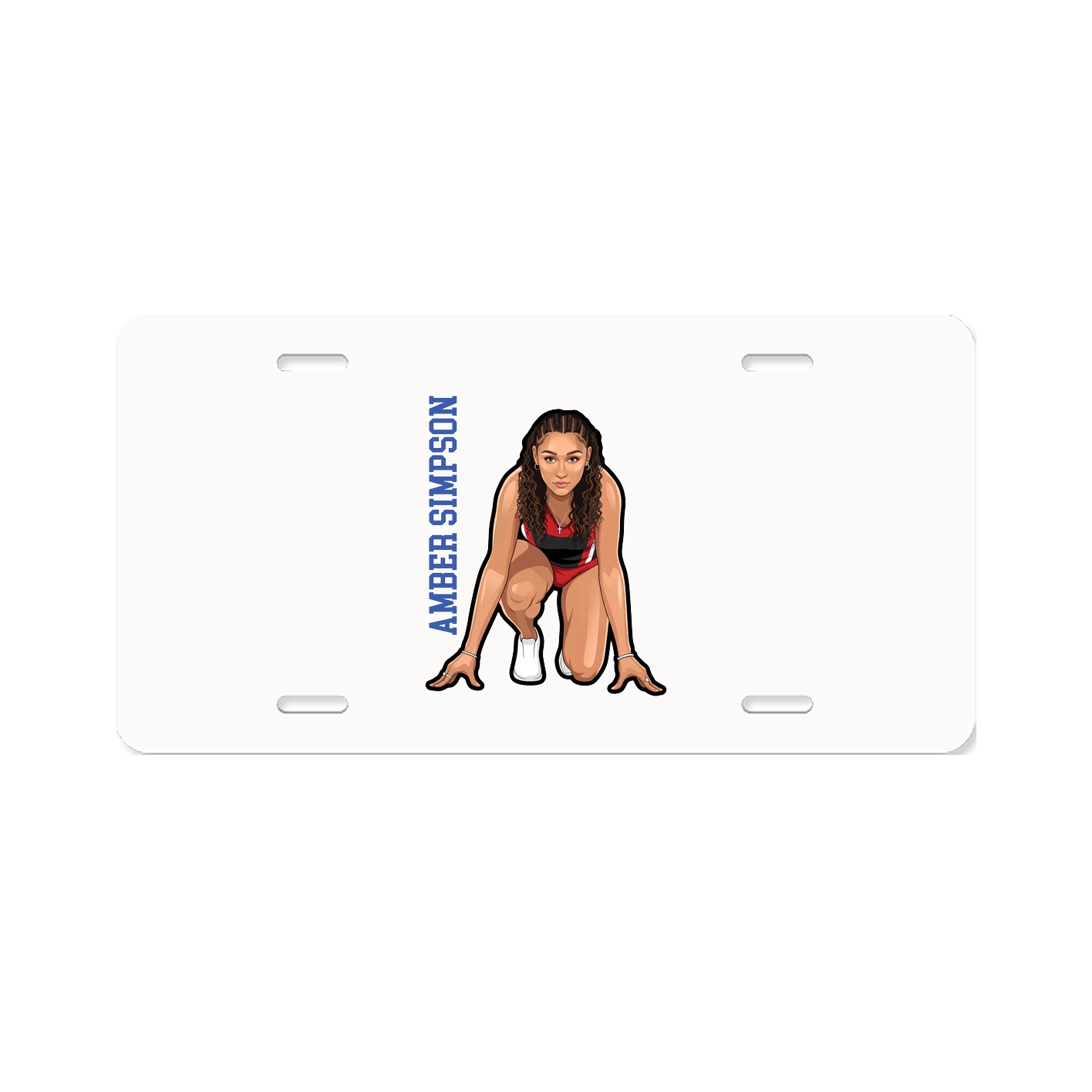 License Plate — Name Vertical in Classic