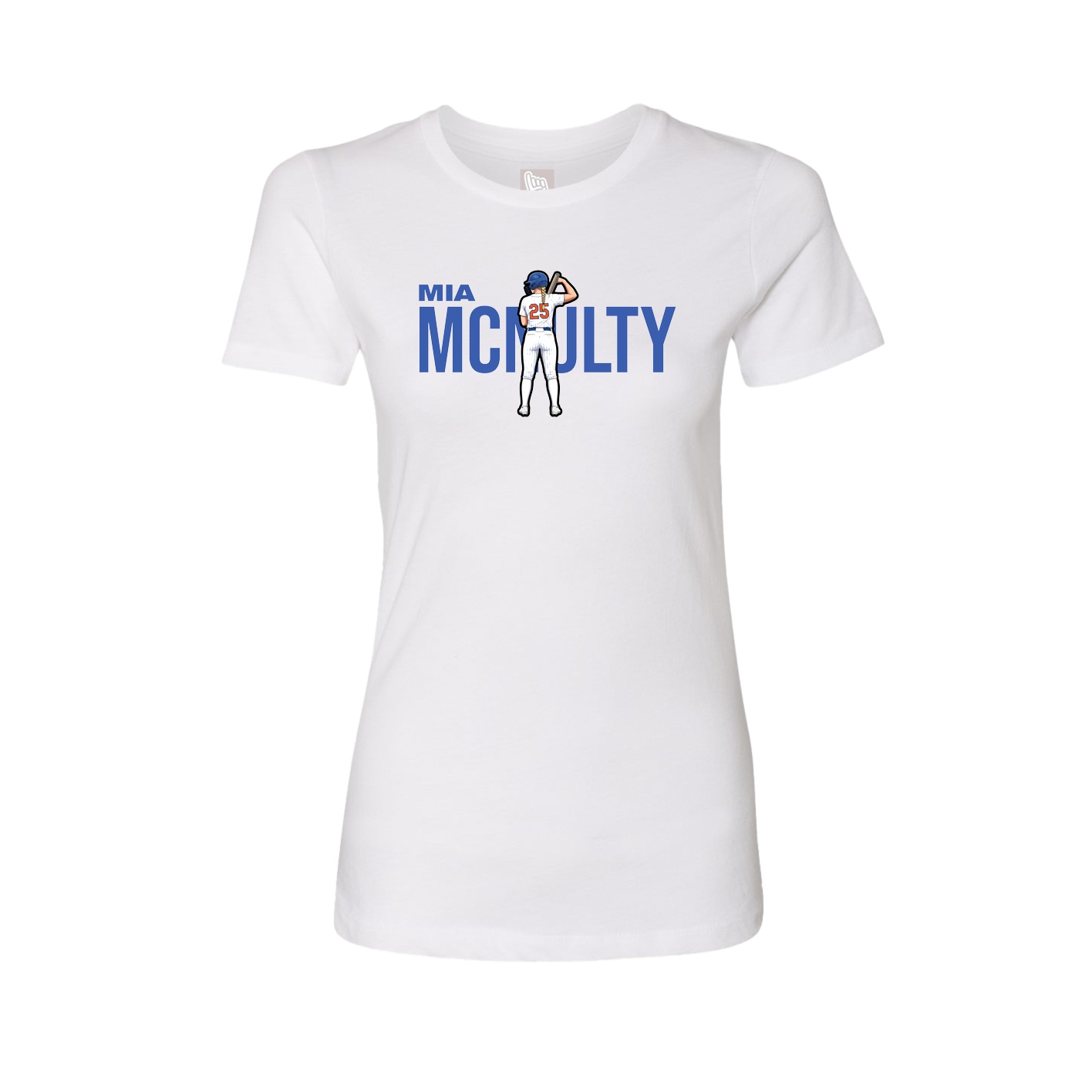 Fitted Women's Tee — Player Name in White