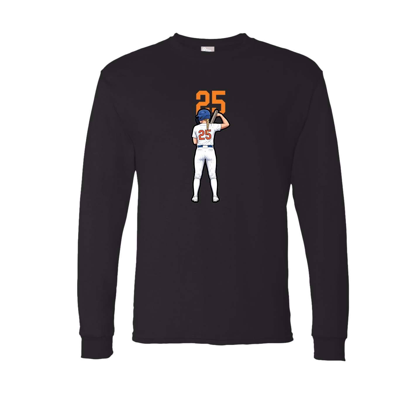 Long Sleeve Tee — Number Top in Black