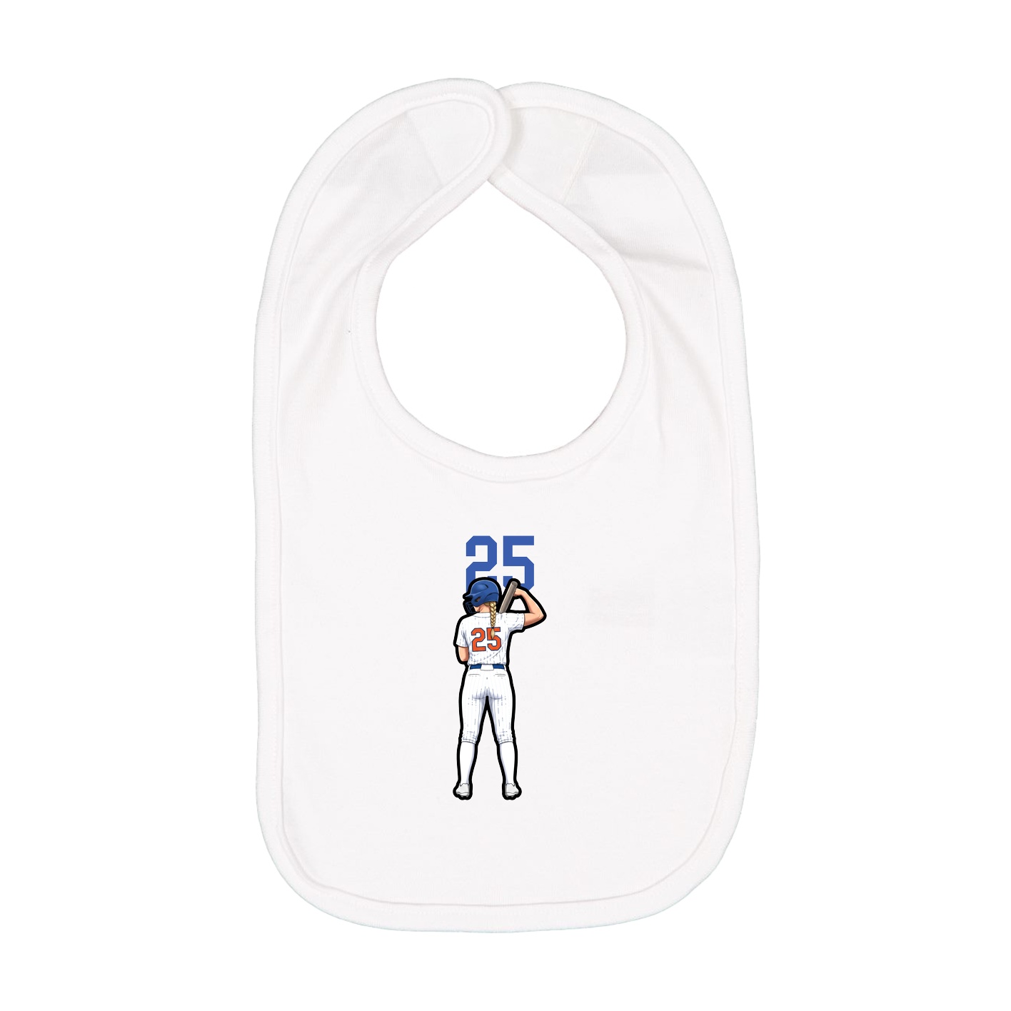 Infant Bib — Number Top in White