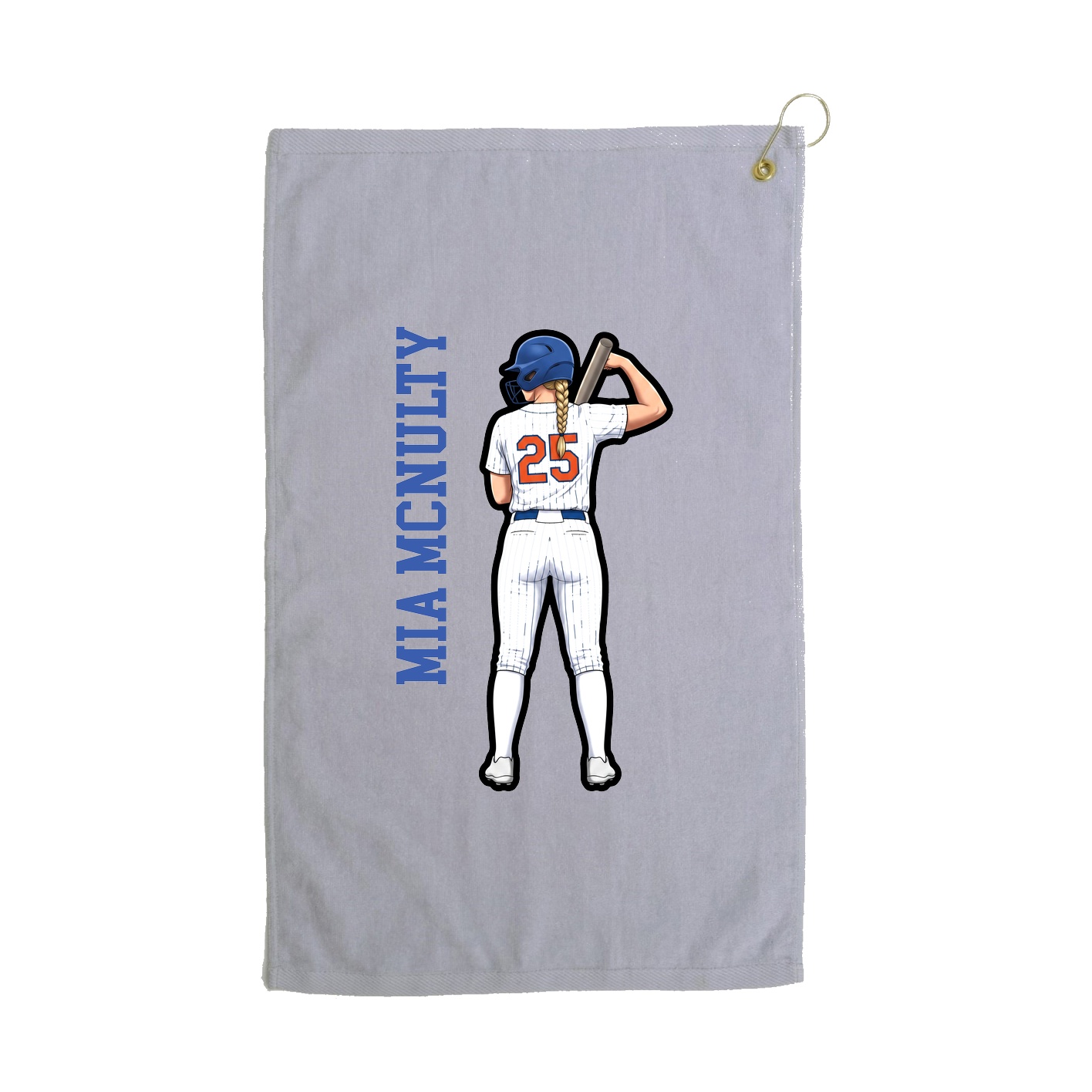 Golf Towel — Name Vertical in Grey