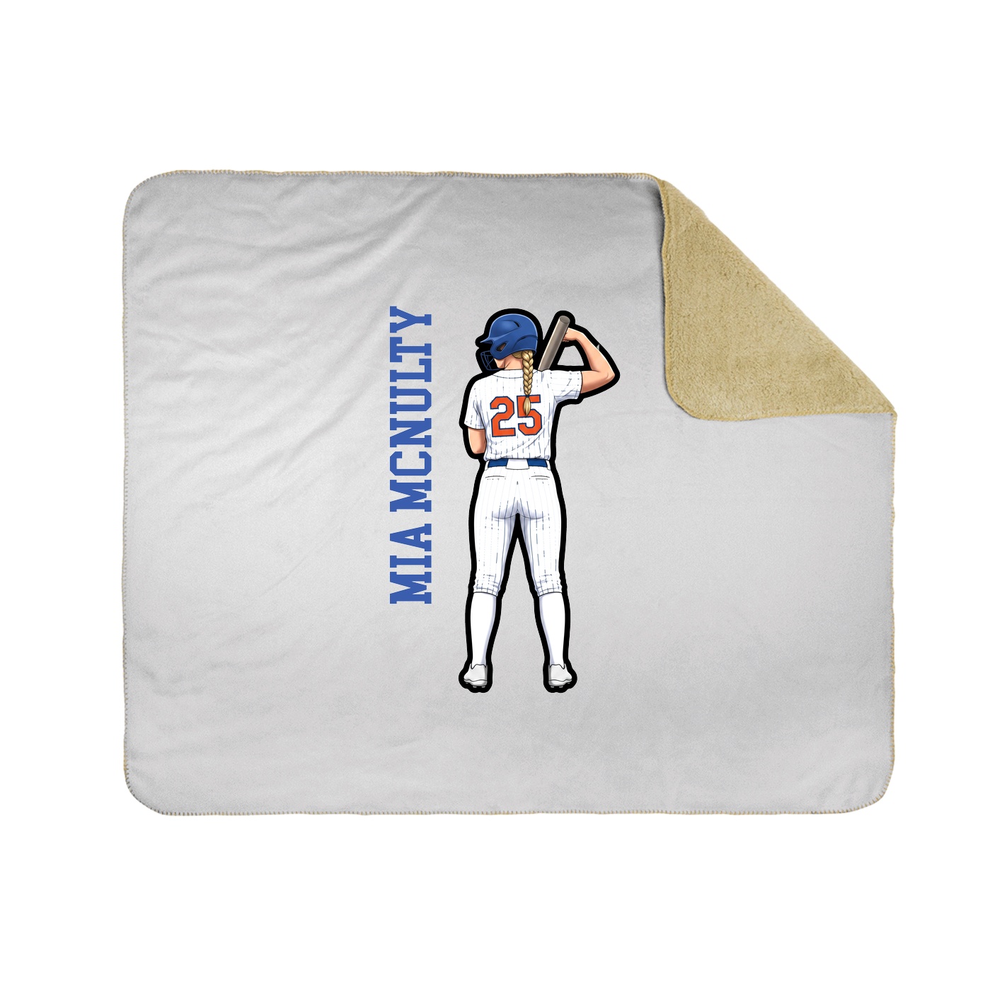 Throw Blanket — Name Vertical in White