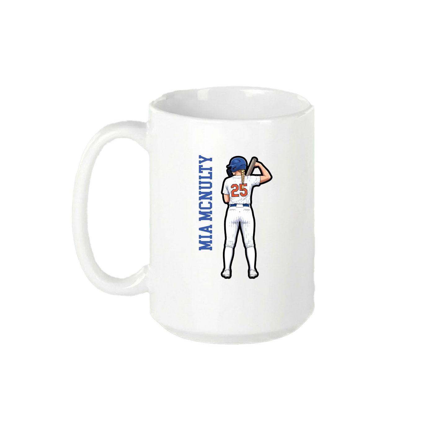 15oz Coffee Mug — Name Vertical in White
