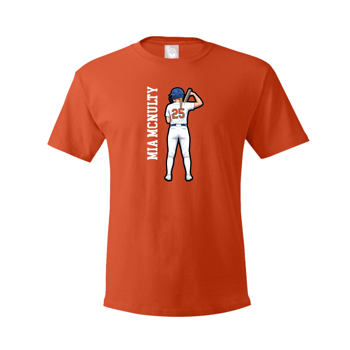 Tee — Name Vertical in Orange