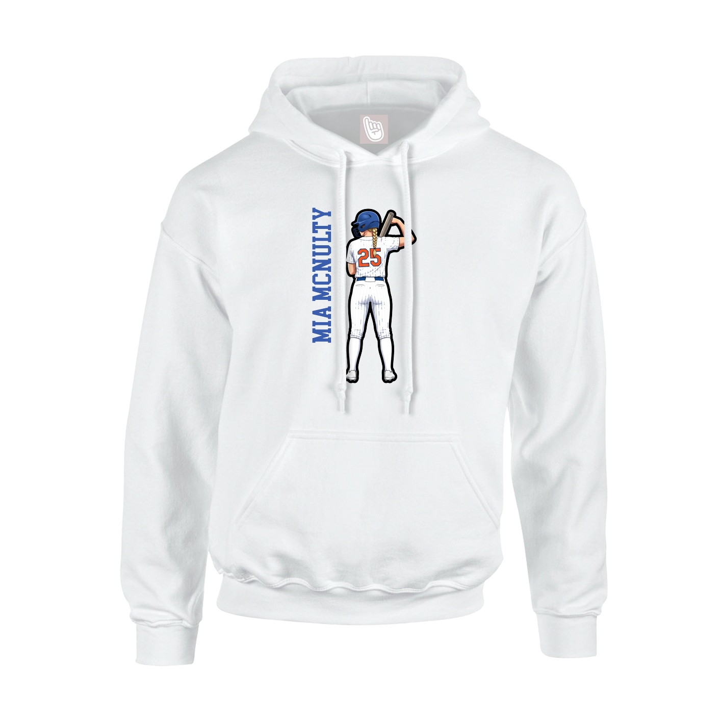 Youth Hoodie — Name Vertical in White