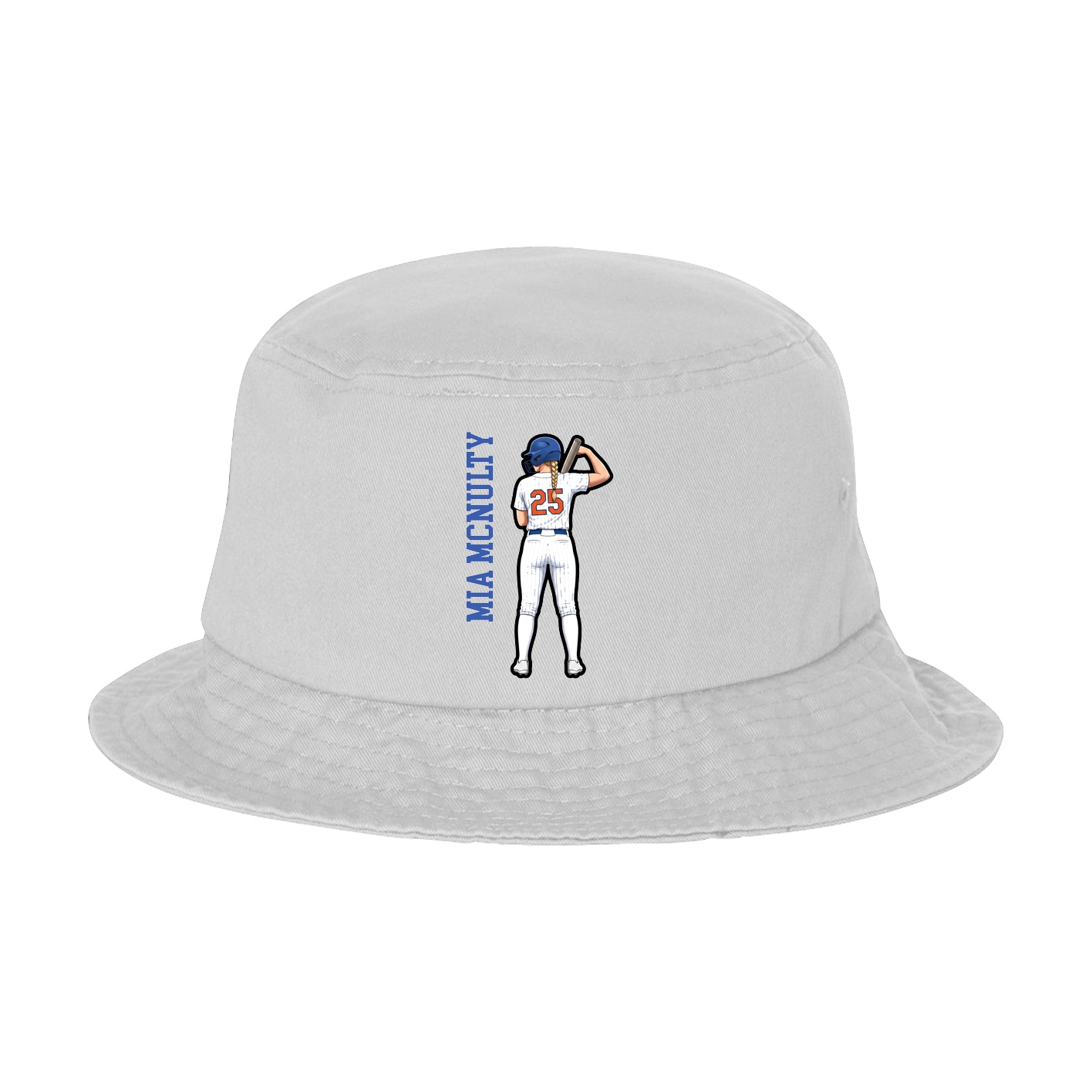 Bucket Cap — Name Vertical in White