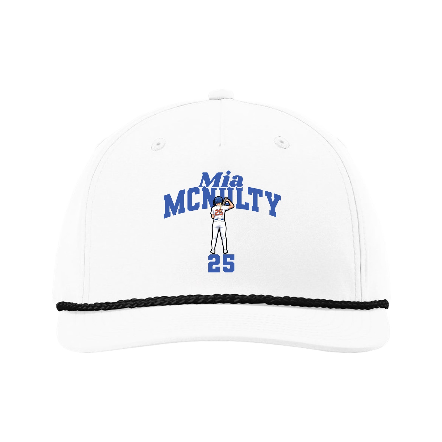Five-Panel Classic Rope Cap — Signature Arch in White