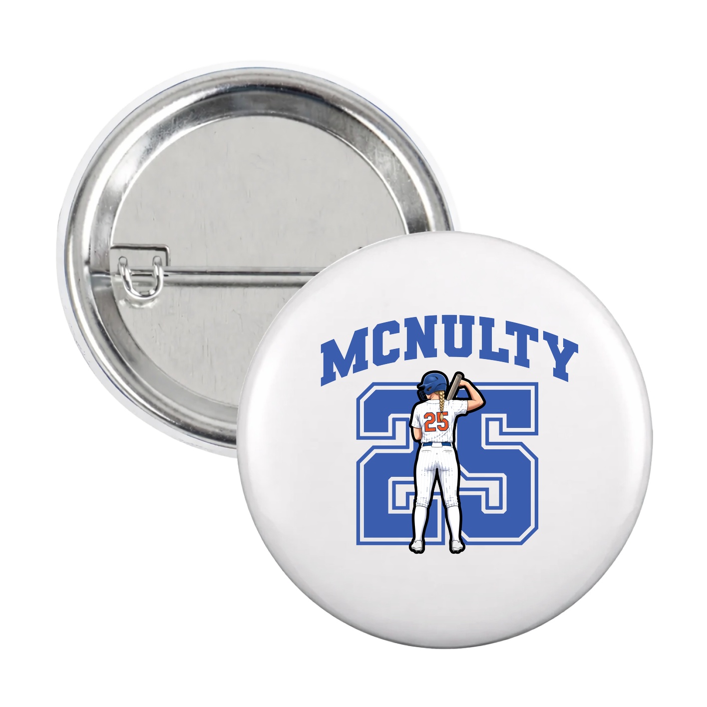 Game Day Button — Number in White