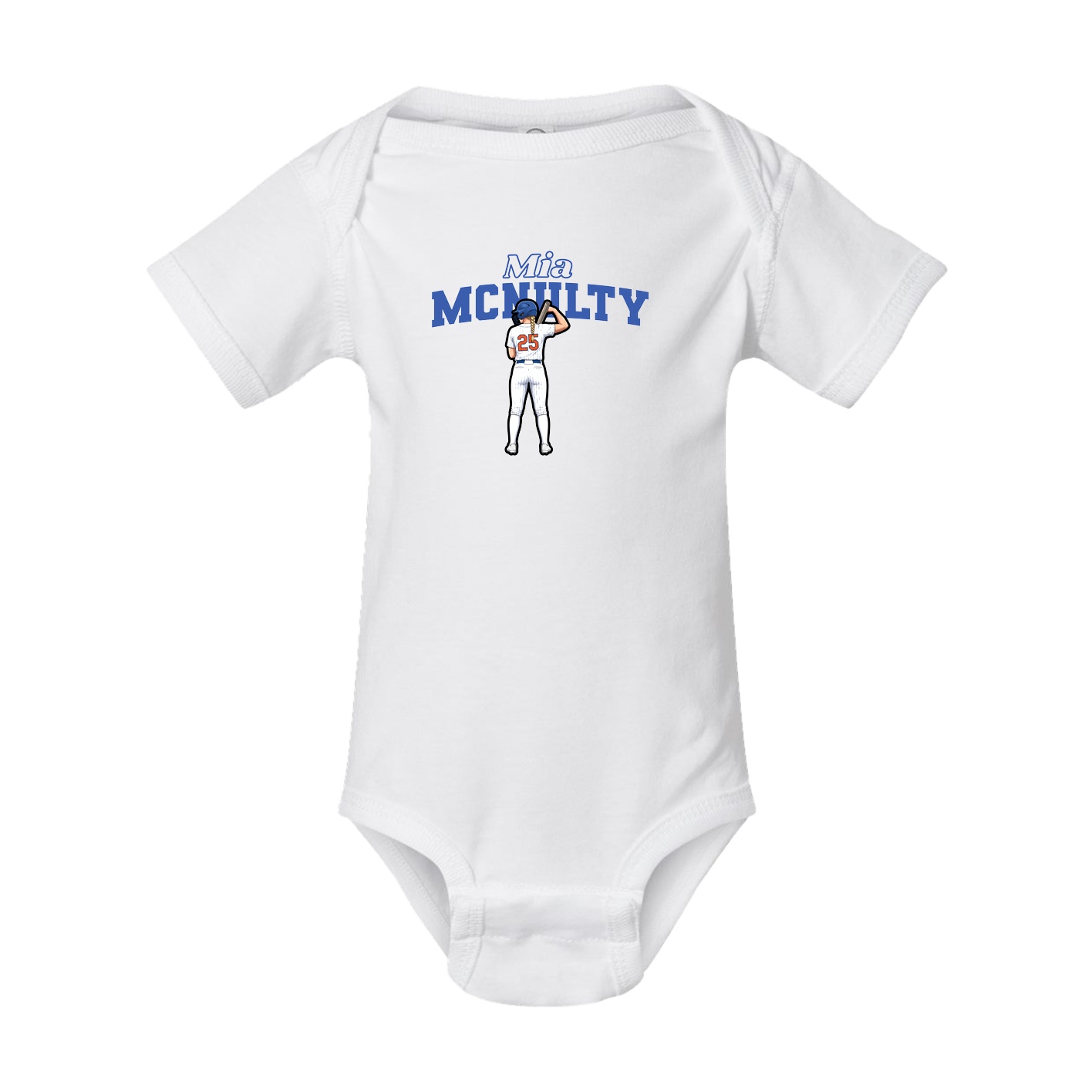 Baby Onesie — Name Arch in White
