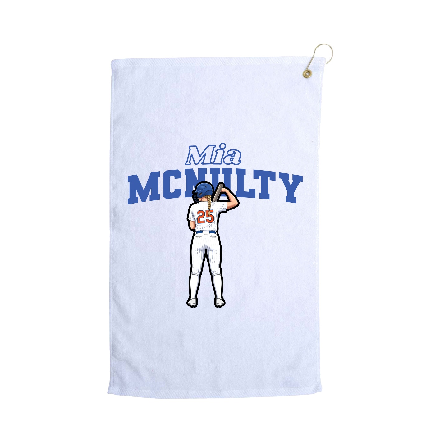 Golf Towel — Name Arch in White