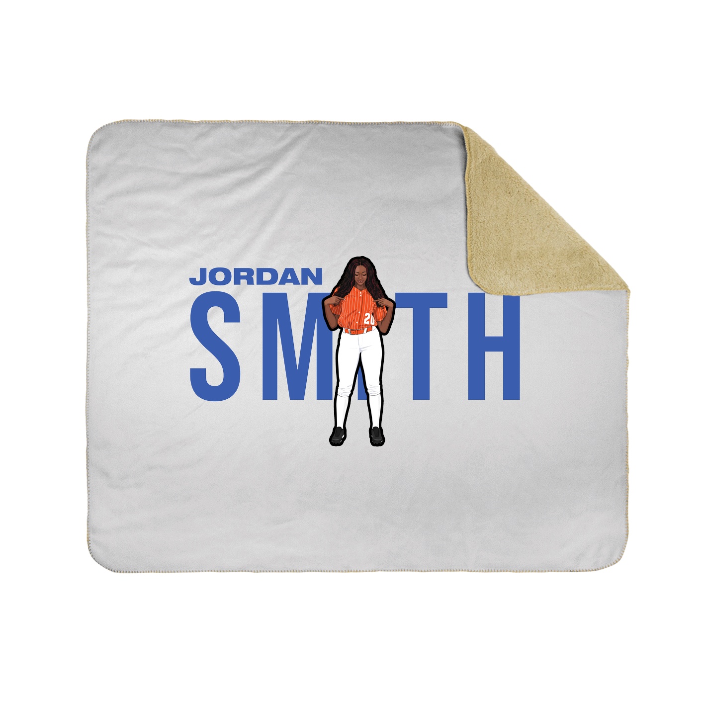 Throw Blanket — Player Name in White