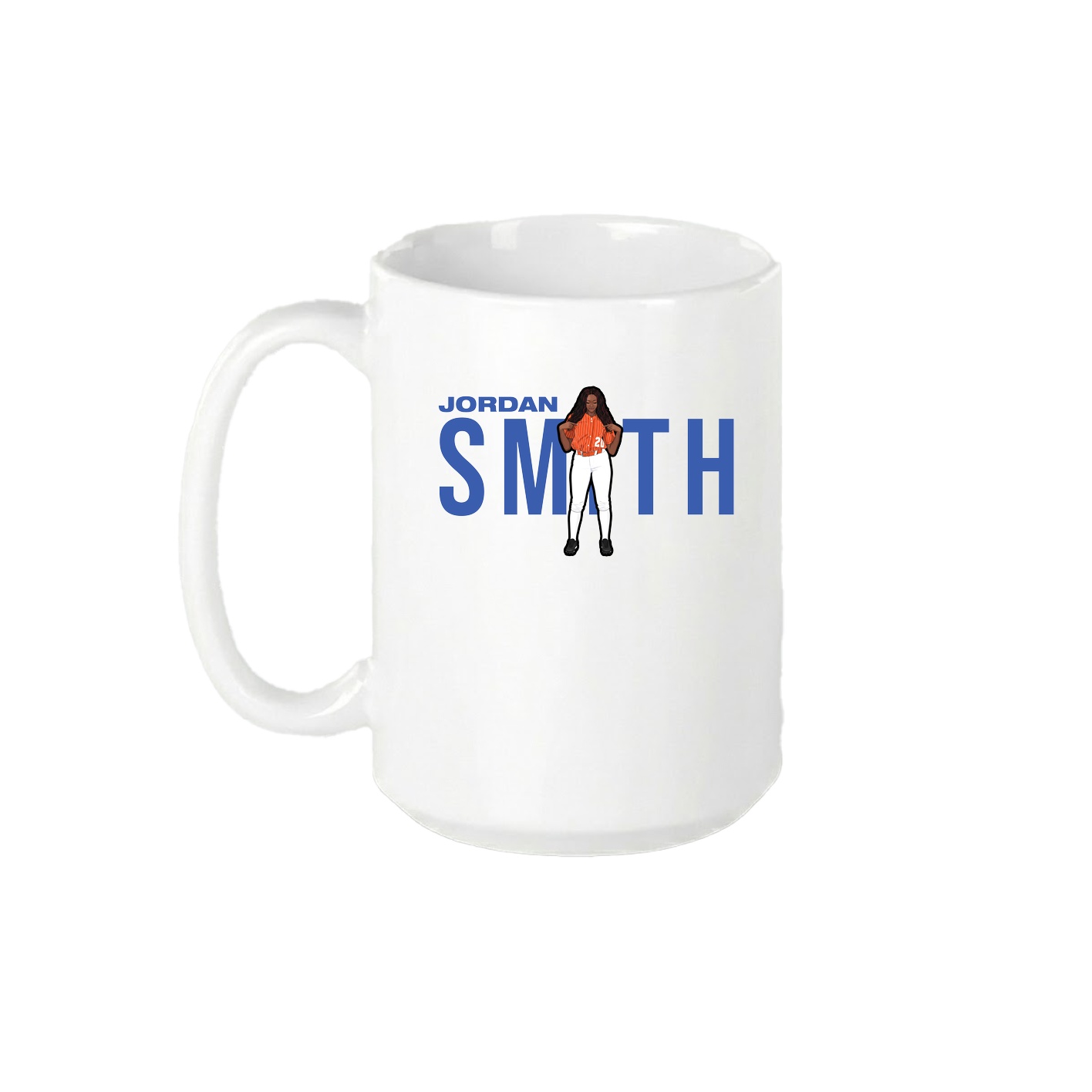 15oz Coffee Mug — Player Name in White