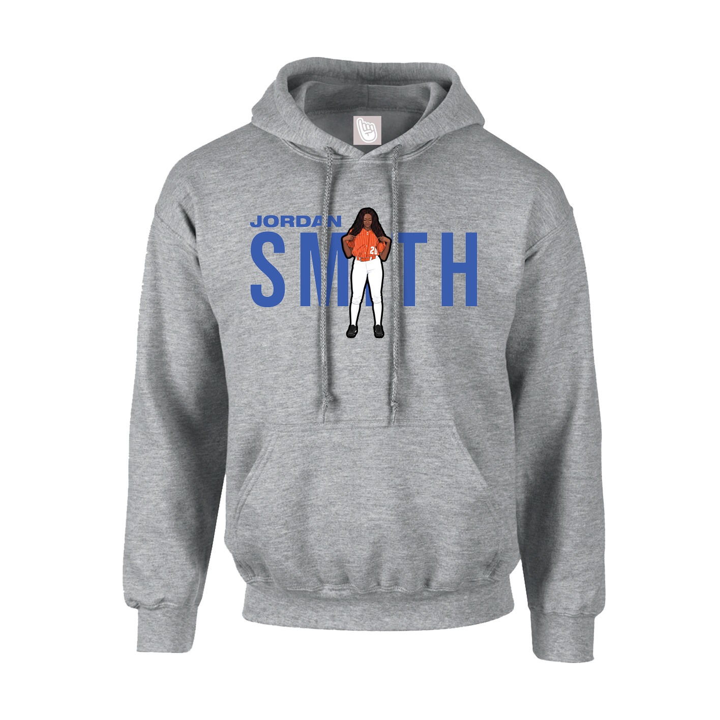 Hoodie — Player Name in Grey